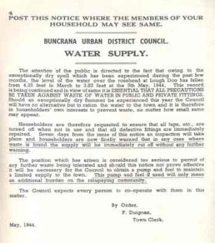 Buncrana UDC Water Notice
